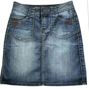 Zero denim mini jean cowgirl skirt sz S